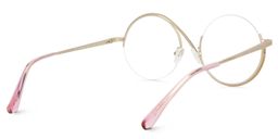 Alina Blumendruck-Rosa Rund Brille2
