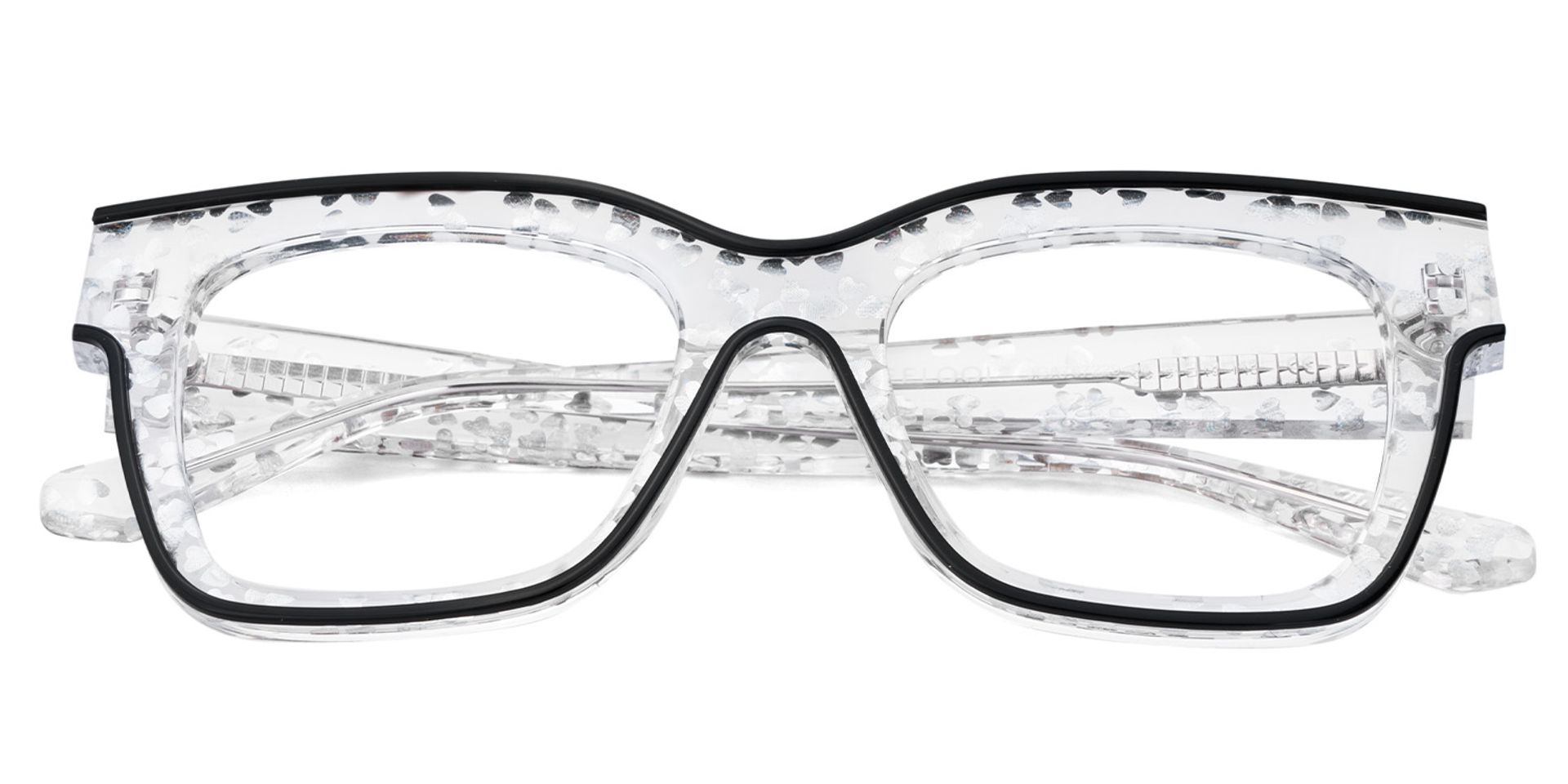 Zerica Schwarz Klar Quadratisch Acetat Brille1