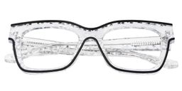 Zerica Schwarz Klar Quadratisch Brille1