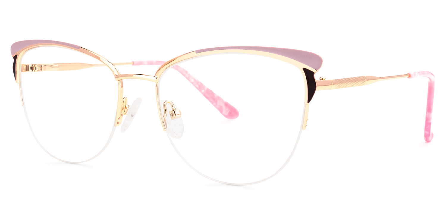 Val Rosa-Gold Cateye Brille1