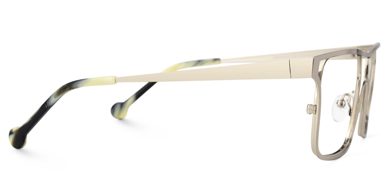 Nova Gold Rechteckig Metall Brille3