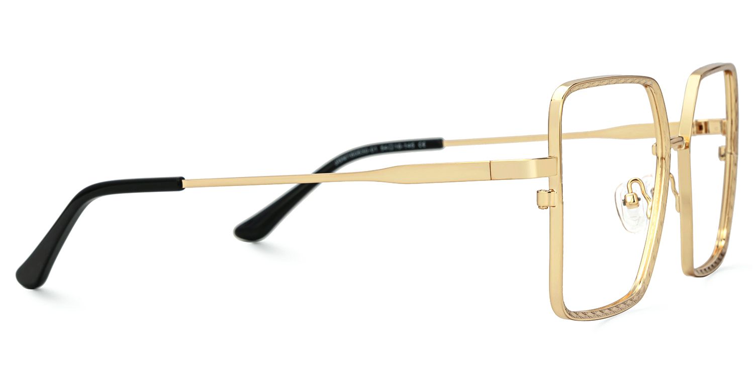Thalia Gold Quadratisch Metall Brille2