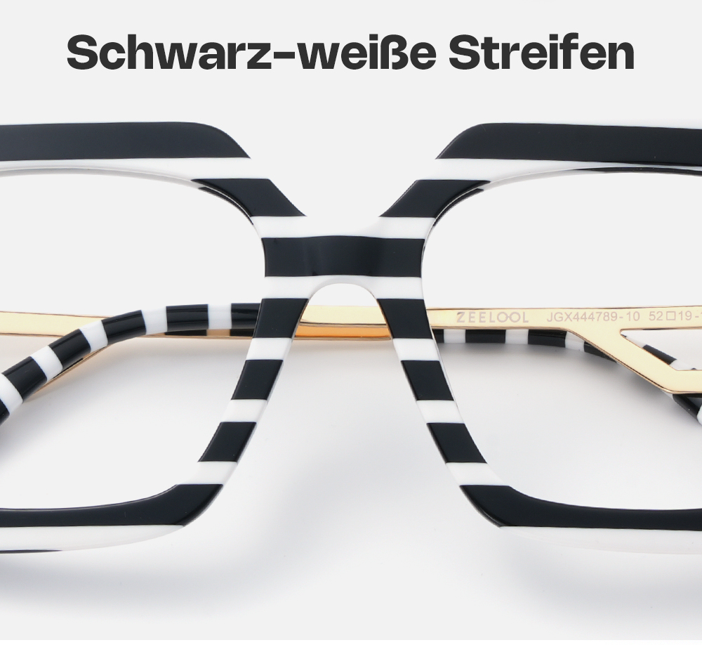 Poutine Schwarz-Weiß Quadratisch Brille