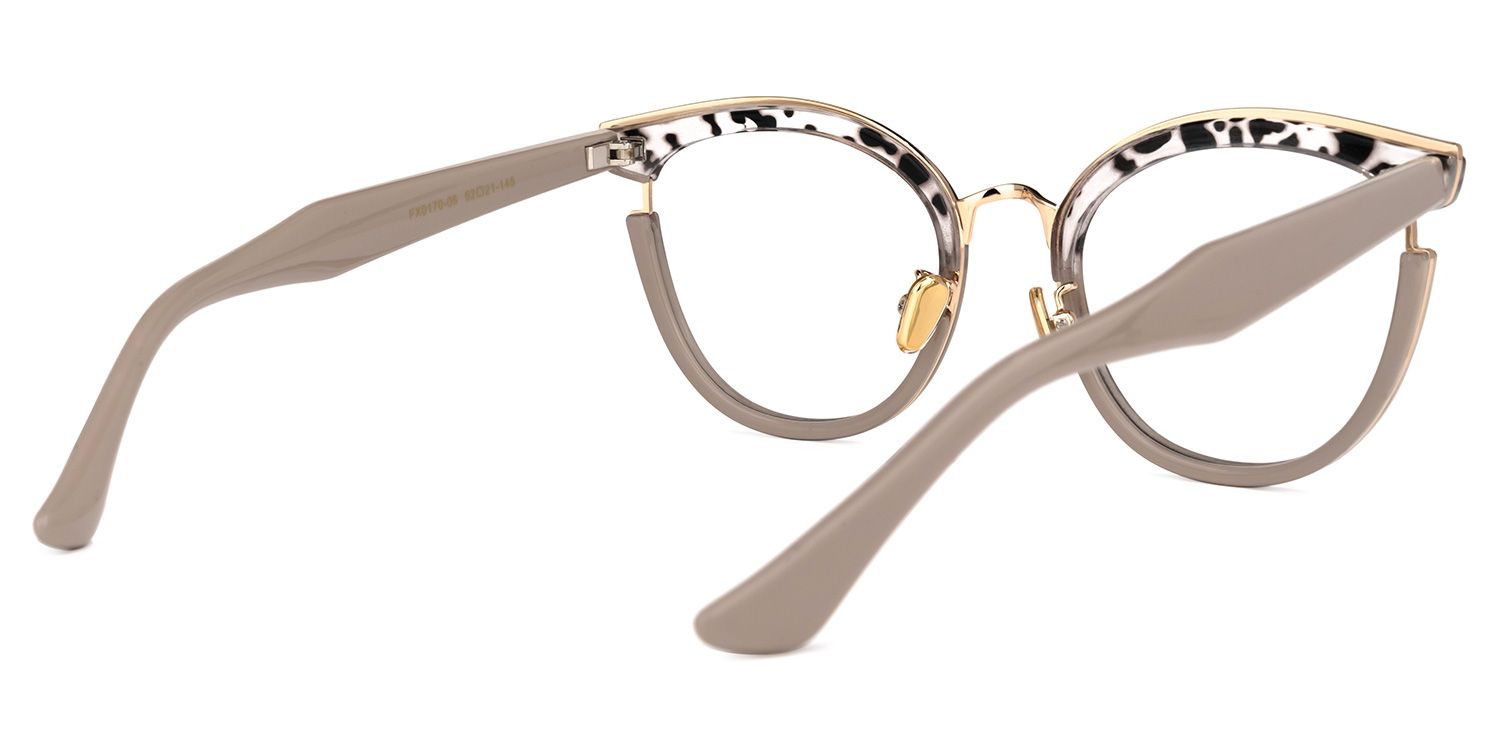 Laraine Beige Cateye Brille3