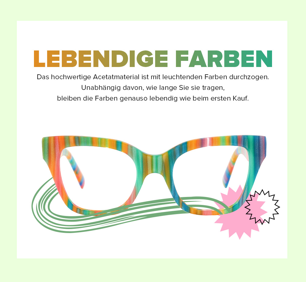 Nereyda Pfefferminzbonbon Bunt Cateye Bonbon Brille