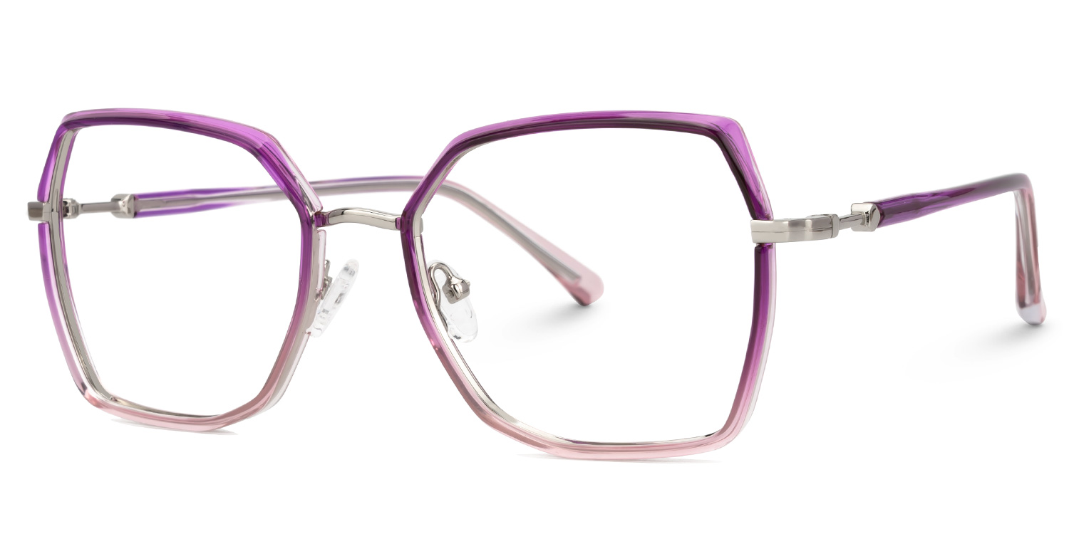 Burt Lila-Rosa Rechteckig Brille1