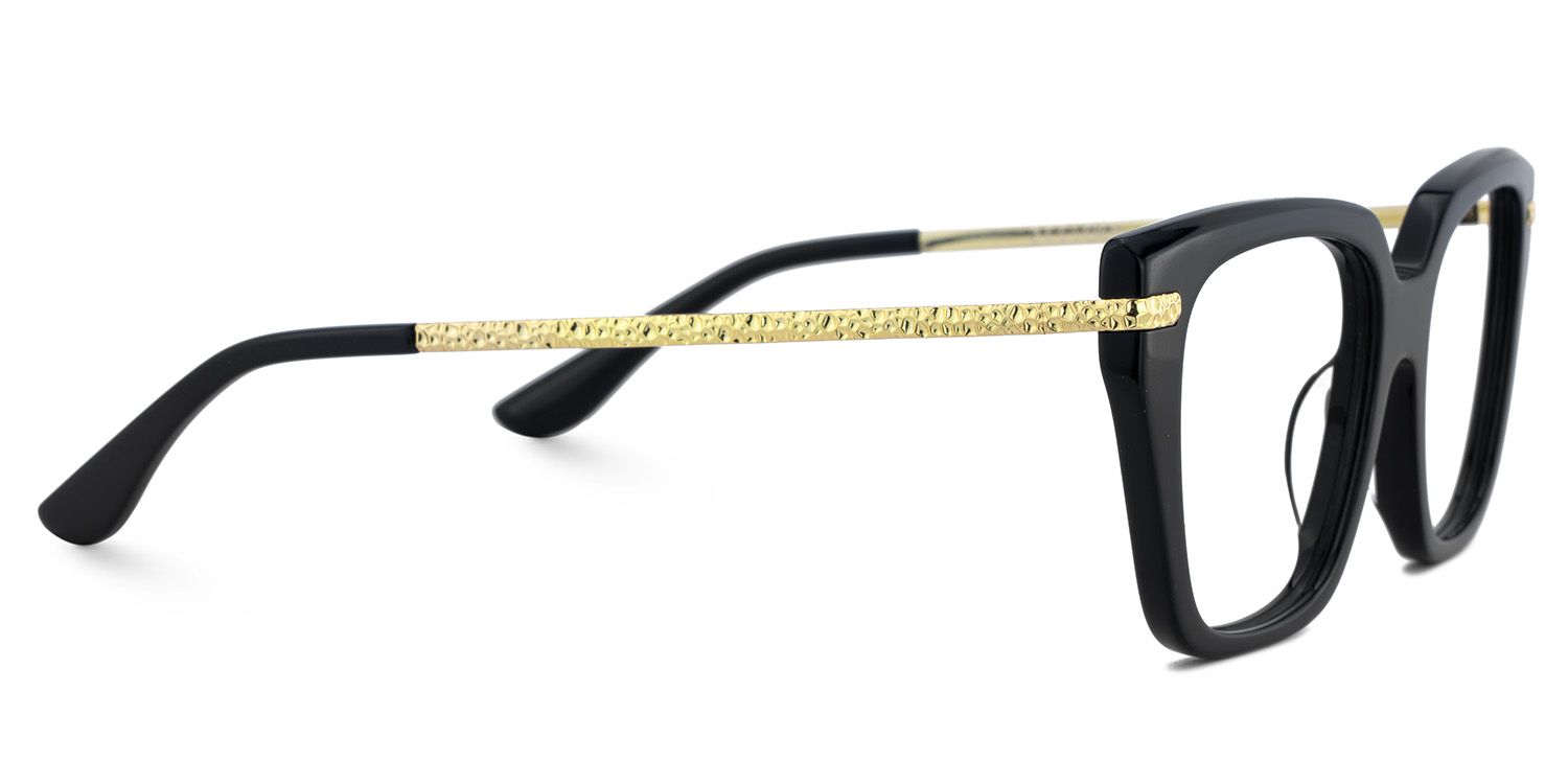 Yusbetsy Schwarz Rechteckig Gemischte-Materialien Brille4
