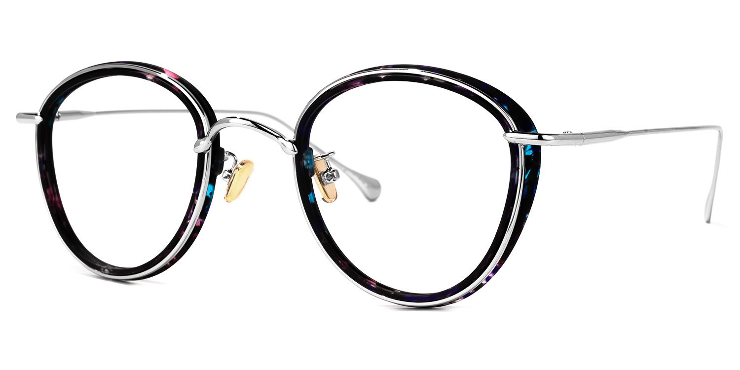 Clementine Schwarz-Tortoise Rund Brille1