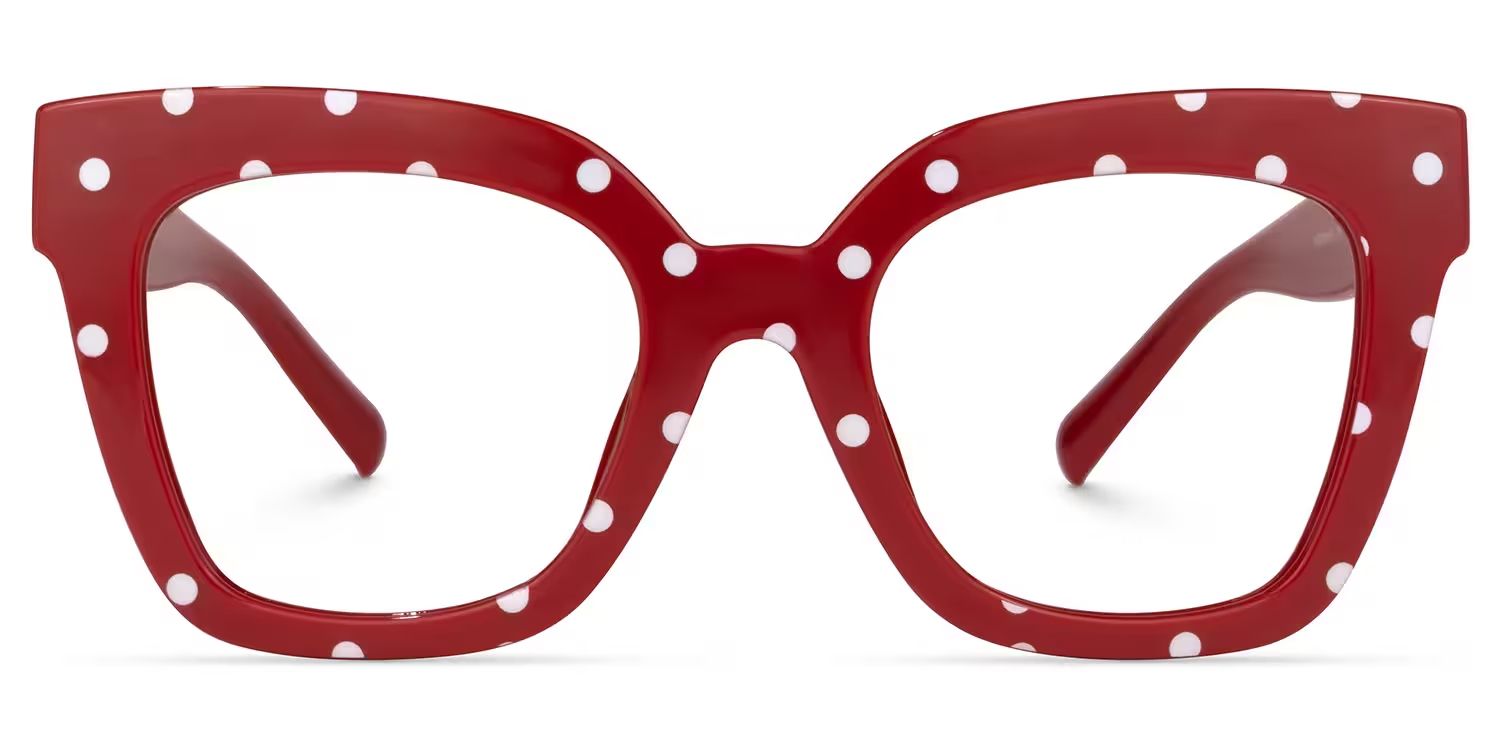 Malcolm Rot-Punkt Quadratisch TR90 Brille0