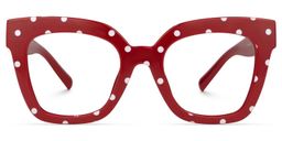 Malcolm Rot-Punkt Quadratisch Brille0