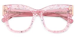 Minfia Rosa Klar Quadratisch Brille3