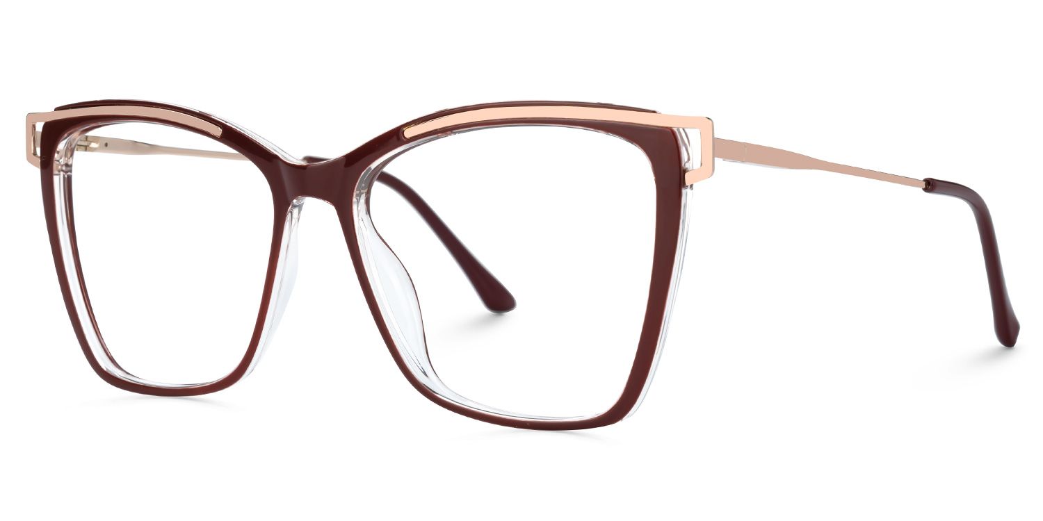 Matia Dunkelrot Quadratisch Brille1