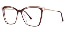 Matia Dunkelrot Quadratisch Brille1