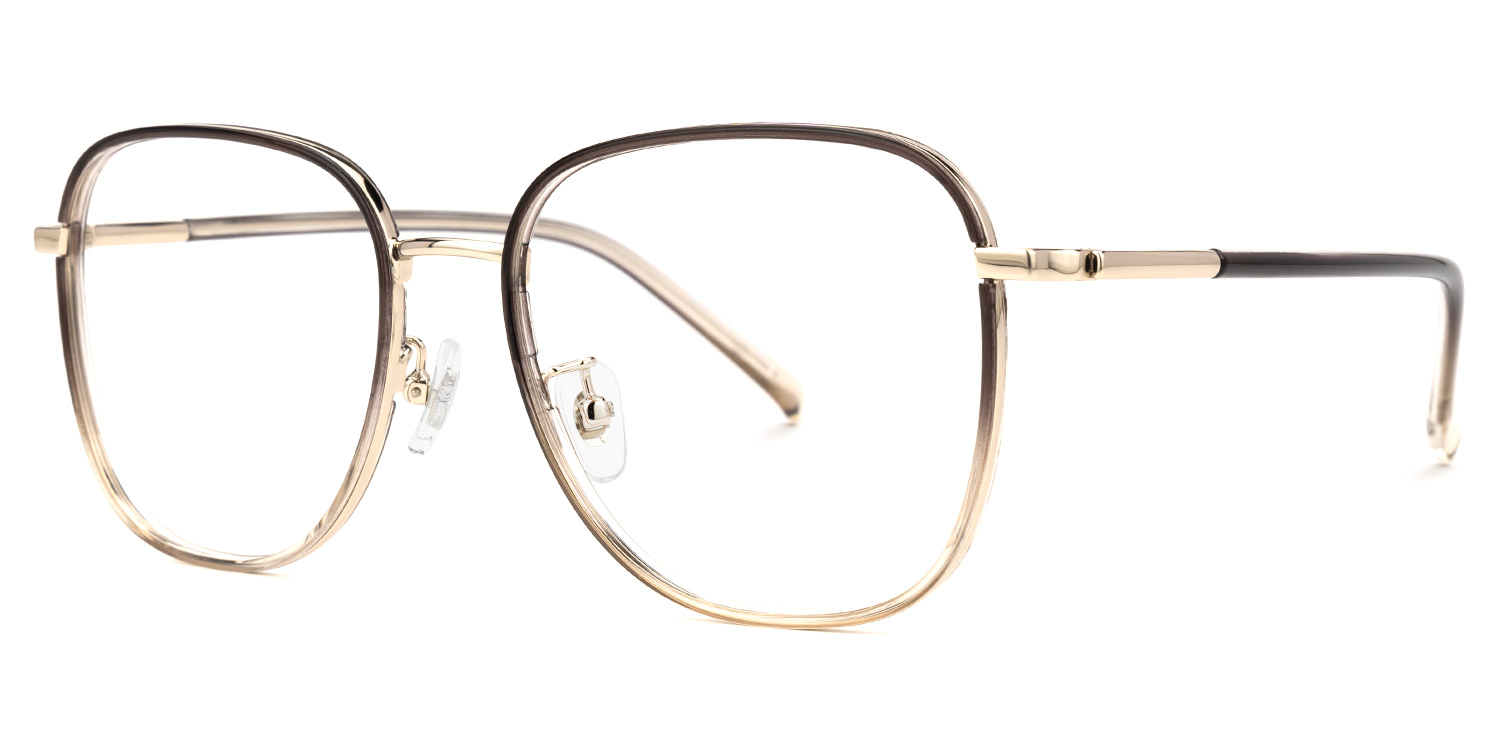 Falkner Braun-Gold Quadratisch Brille1