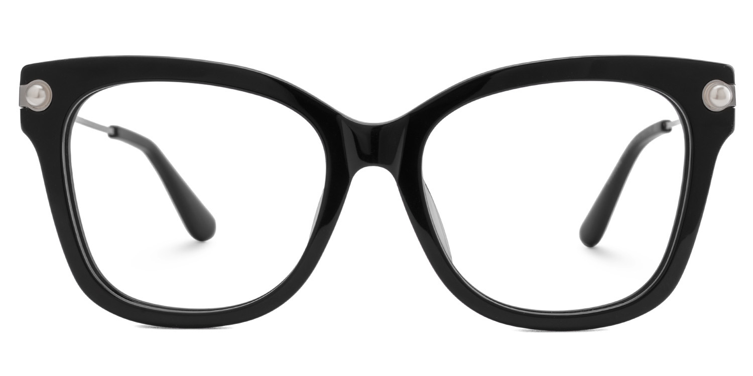 Vernella Schwarz Quadratisch Brille0
