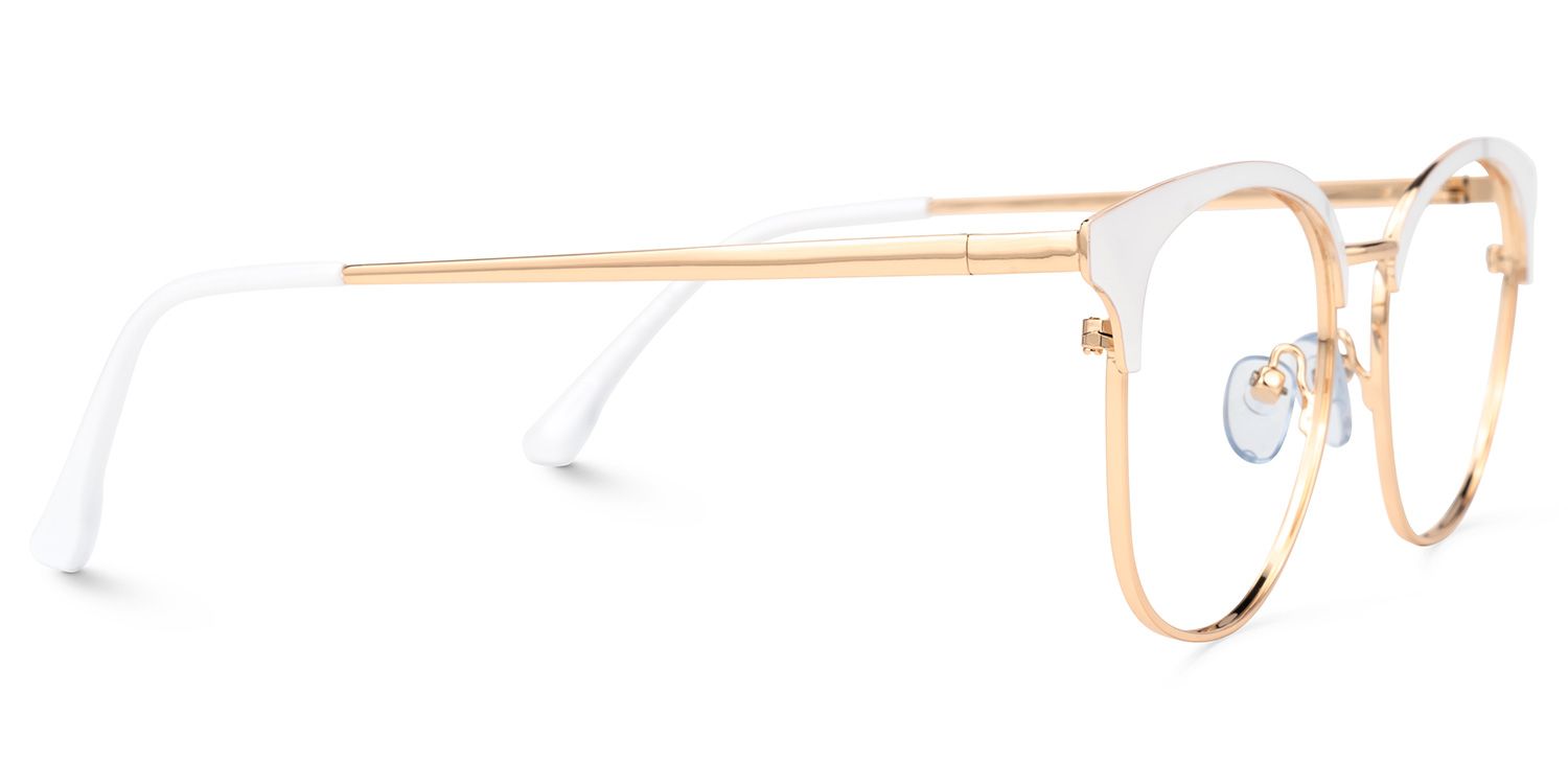 Quentin Weiß-Gold Browline Brille3