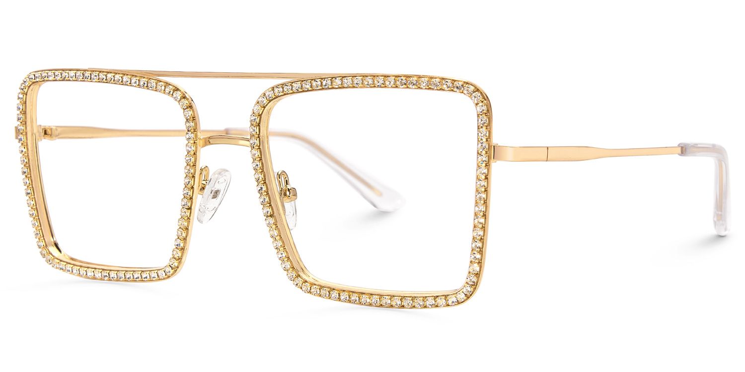 Diva Gold Quadratisch Brille1