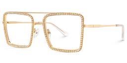 Diva Gold Quadratisch Brille1