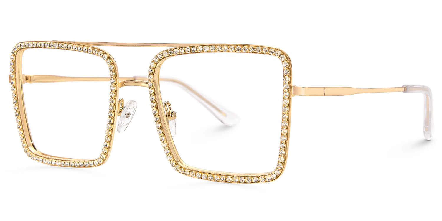 Diva Gold Quadratisch Brille1