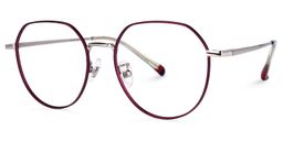 Sada Dunkelrot Geometrisch Brille1