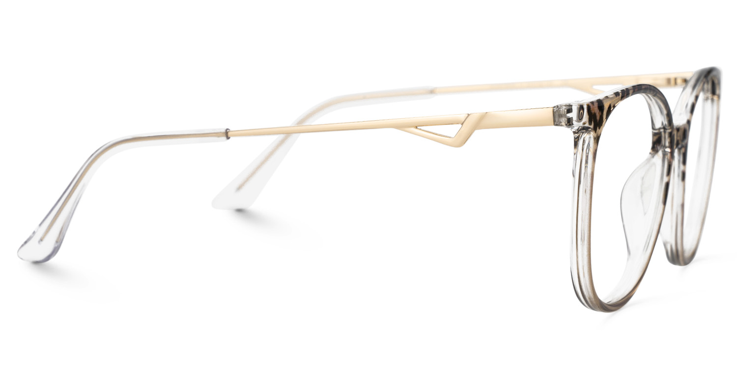 Babbage Braun-Leo Rund Gemischte-Materialien Brille4