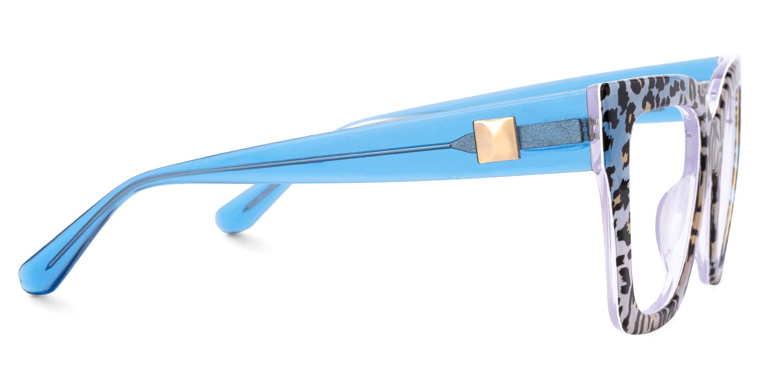 Ruby Blau-Tortoise Quadratisch Acetat Brille3