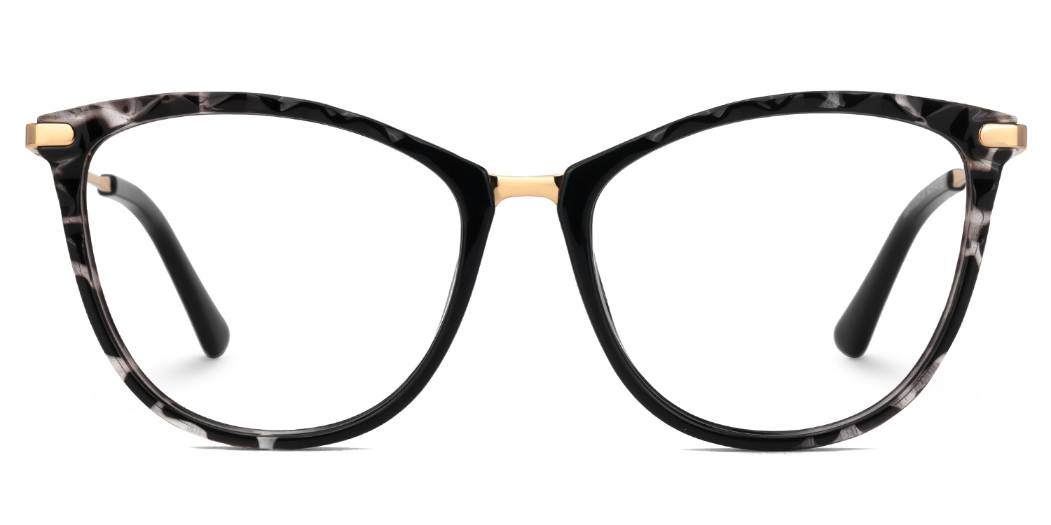 Vaughan Schwarz-Tortoise Cateye Brille