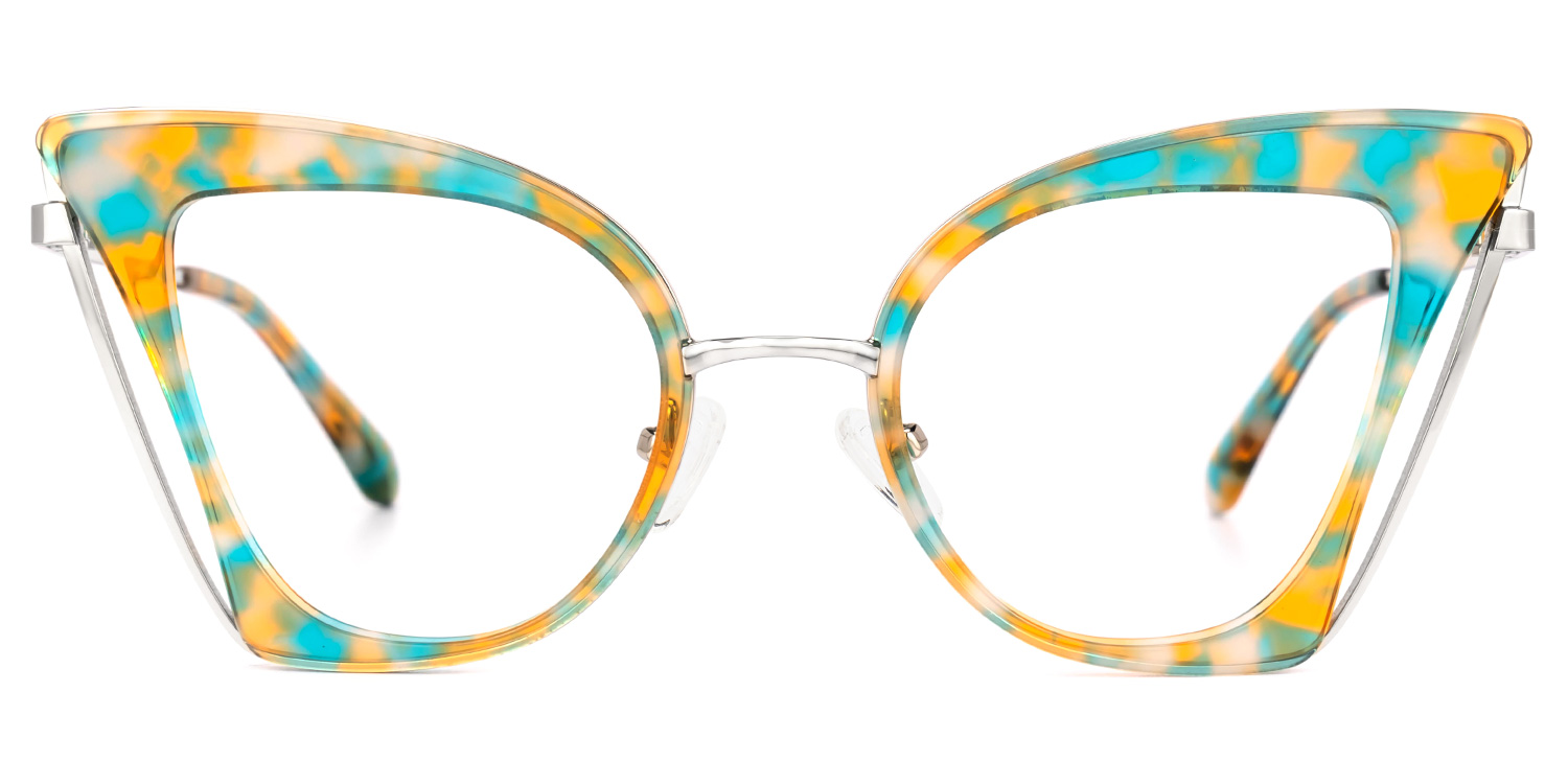 Orinthia Blau-Orange Cateye Brille0