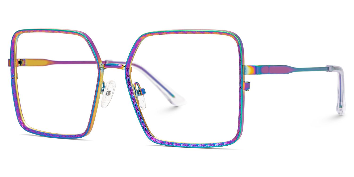 Thalia Lila Quadratisch Metall Brille4