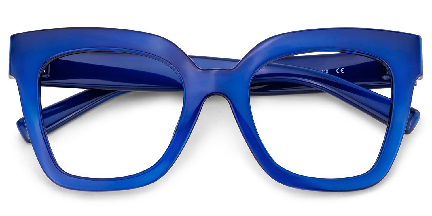 Malcolm Blau Quadratisch Kunststoff Brille3