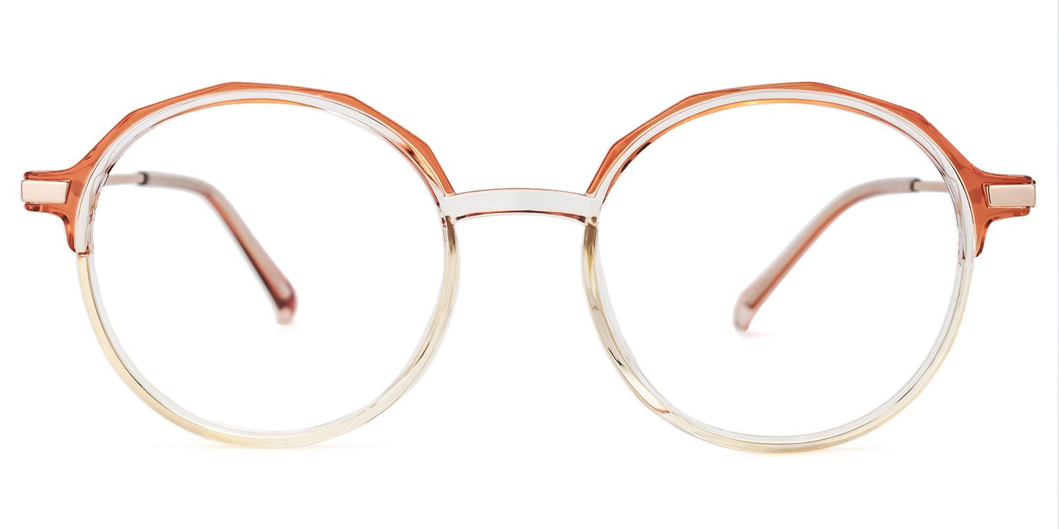 Jessye Orange Rund Brille0