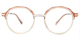 Jessye Orange Rund Brille0