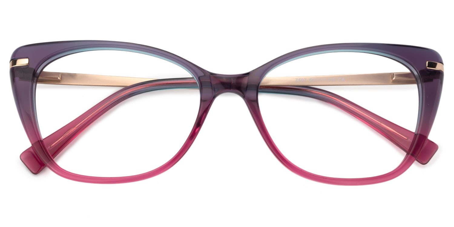 Chanda Klar Lila Cat Eye Brille1