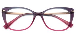 Chanda Klar Lila Cat Eye Brille1