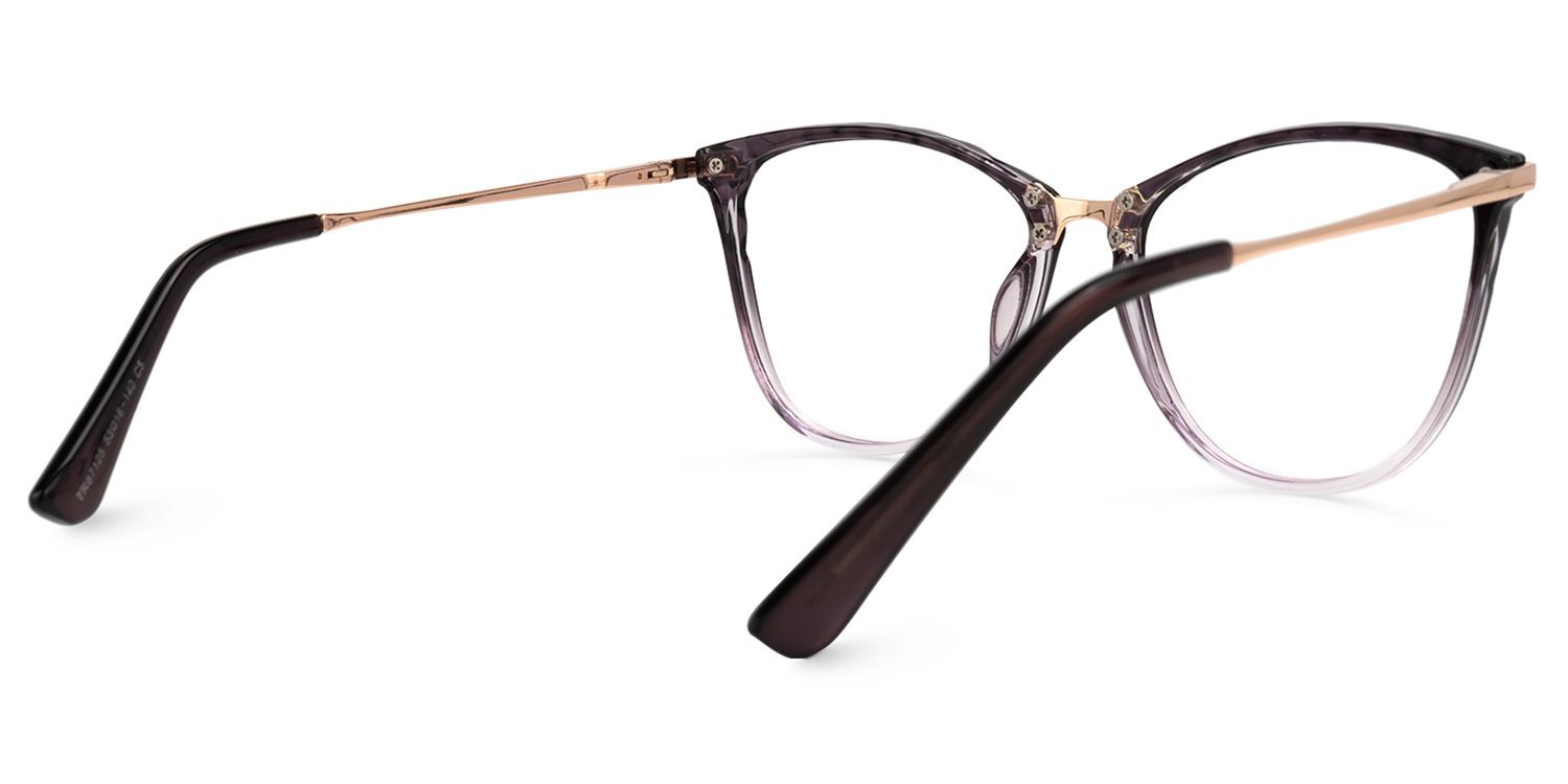 Vaughan Dunkellila Cateye Brille2
