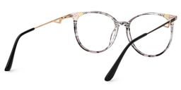 Babbage Blumendruck-Braun Rund Brille2