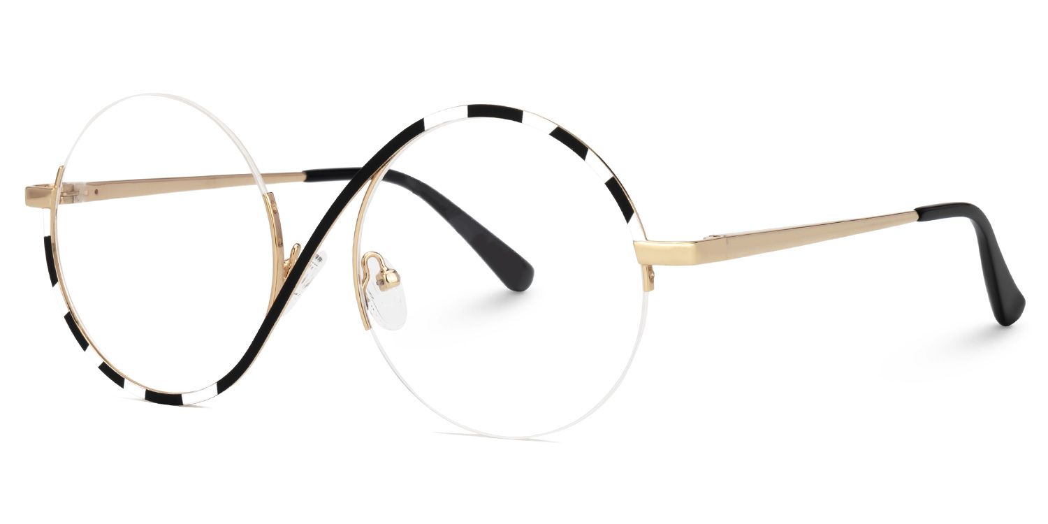 Alina Schwarz-Weiß Rund Wicked Brille1