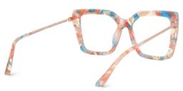 Flora Orange-Bunt Quadratisch Brille3