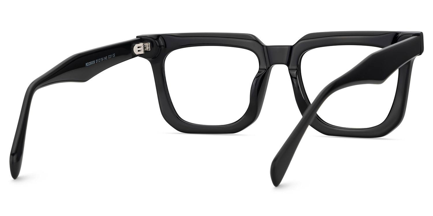 Lukas Schwarz Rechteckig Acetat Brille5