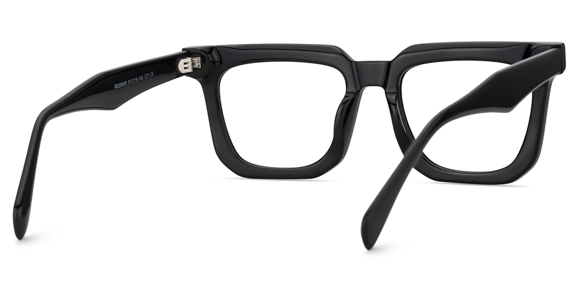 Lukas Schwarz Rechteckig Acetat Brille5