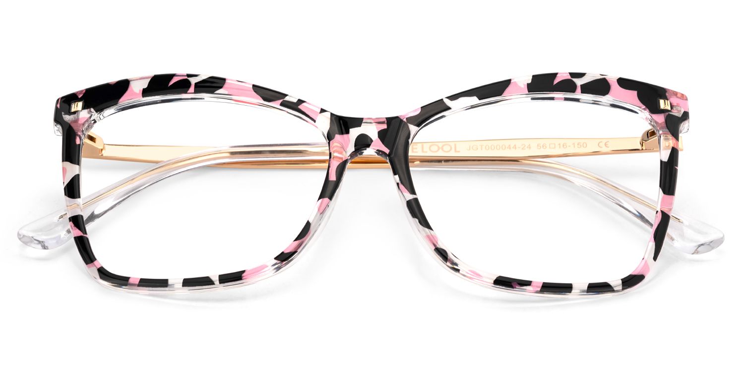 Isaebella Blumendruck-Rosa Schmetterling Brille2