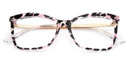 Isaebella Blumendruck-Rosa Schmetterling Brille2