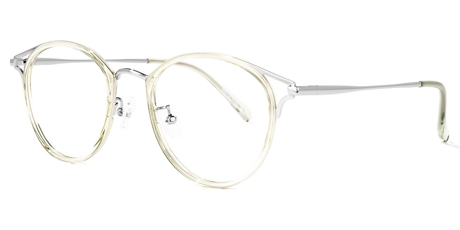 Quaneisha Hellgrün Rund Brille1