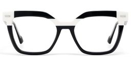 Nidia Schwarz-Weiß Quadratisch Brille2
