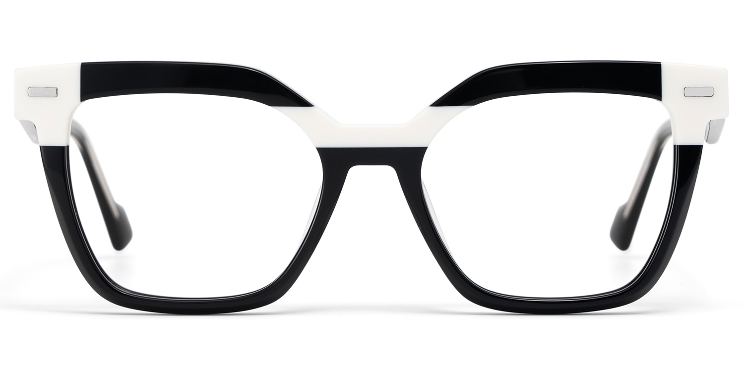Nidia Schwarz-Weiß Quadratisch Brille gutes Bild