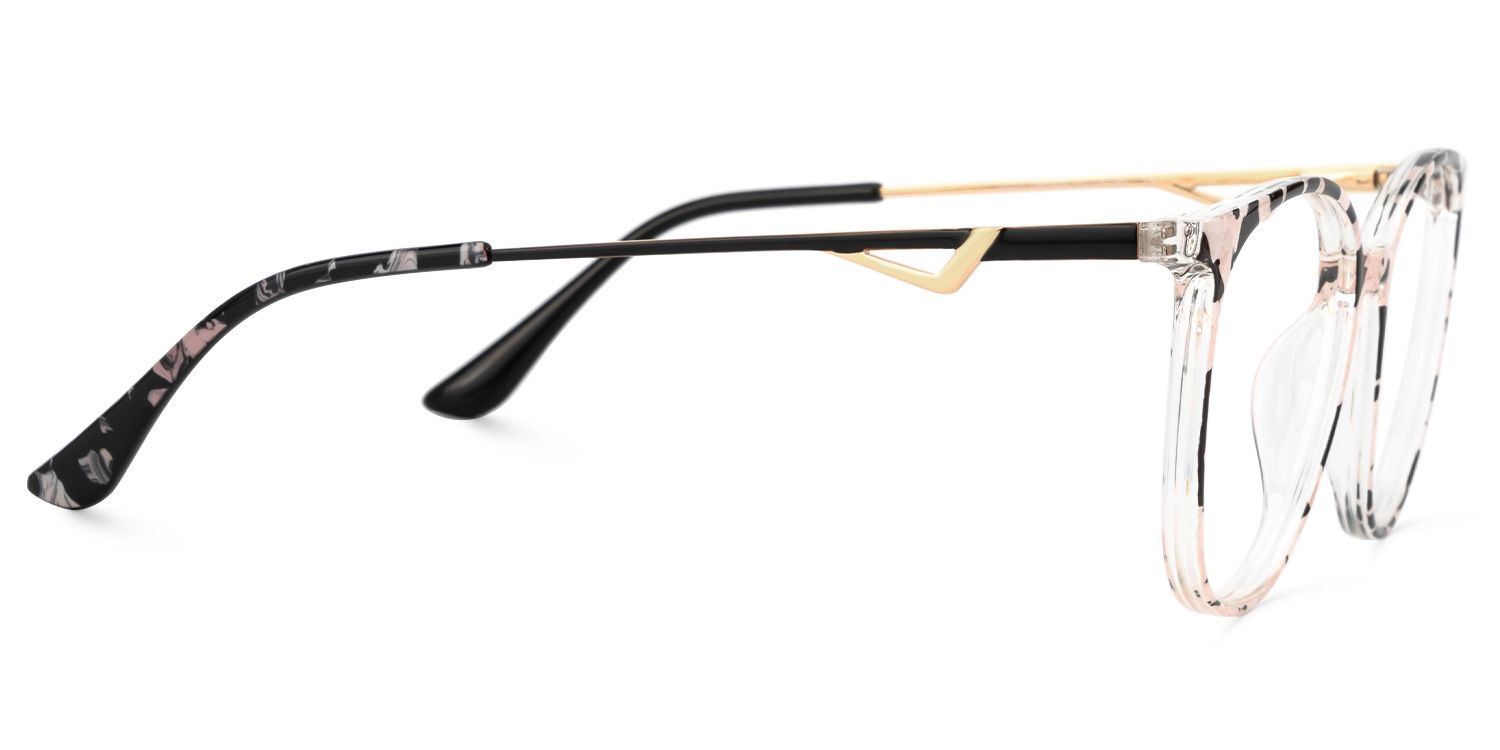 Babbage Blumendruck-Rosa Rund Brille2