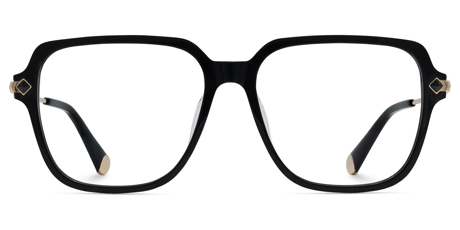 Vega Schwarz Quadratisch Acetat Brille0