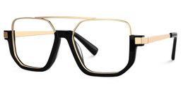 Oromiya Schwarz-Gold Pilot Brille1