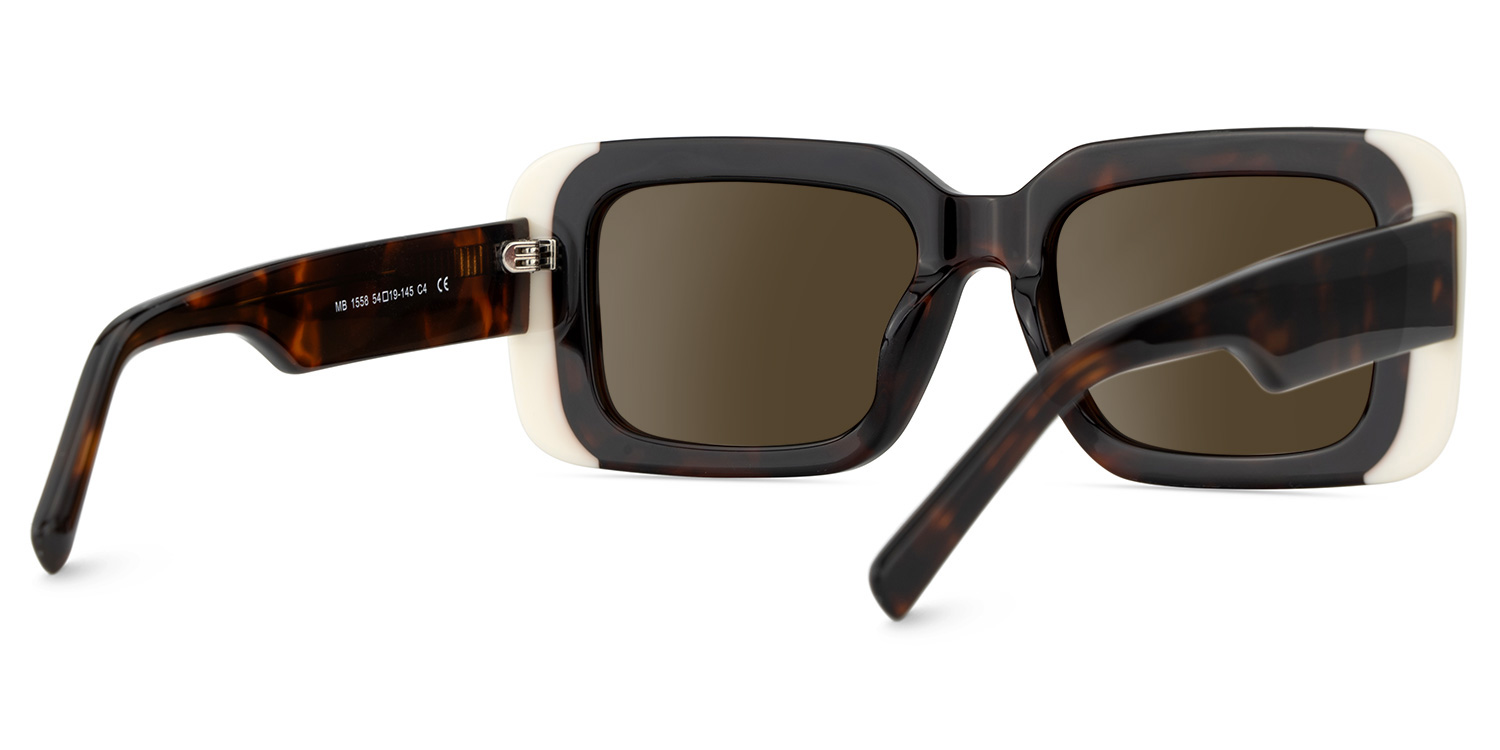 Freya Tortoise Rechteckig Acetat Sonnenbrille4