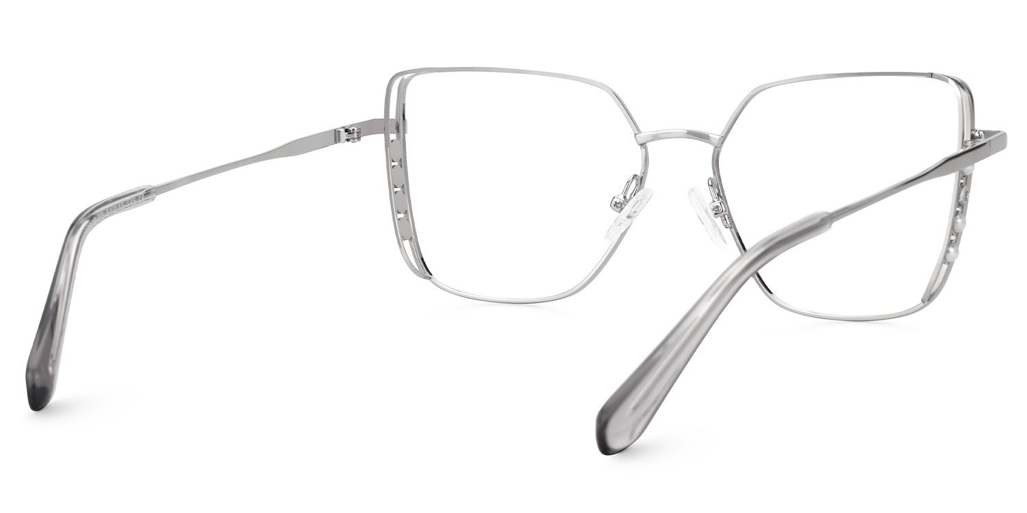 Jamison Silber Quadratisch Brille2